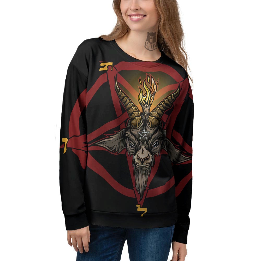 Pentagram Symbol Magic Print Women's Sweatshirt-grizzshop