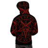 Pentagram Symbol Red Satanic Print Men's Hoodie-grizzshop