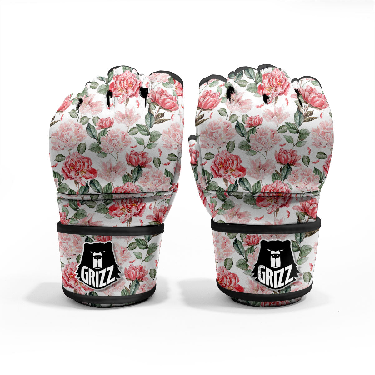 Peony Pink Print Pattern MMA Gloves-grizzshop