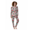 Peony Pink Print Pattern Women's Pajamas-grizzshop