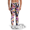 People And Rainbow Face Masks Print Pattern Men's Leggings-grizzshop