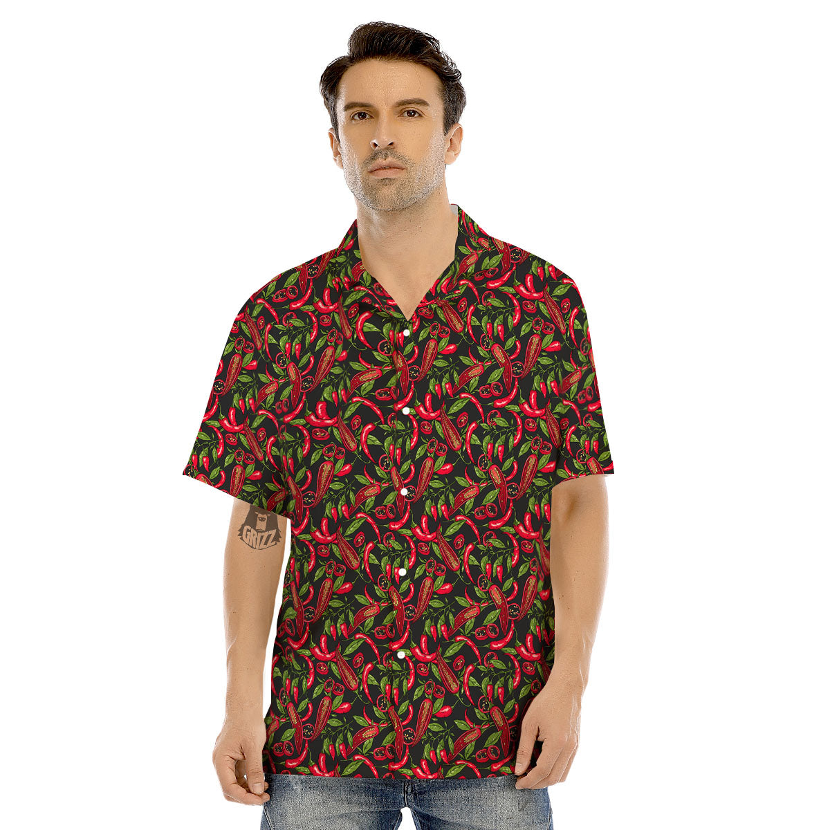 Peppers Hot Chili Print Pattern Men's Hawaiian Shirt-grizzshop