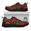 Peppers Red Chili Print Pattern Black Sneaker-grizzshop