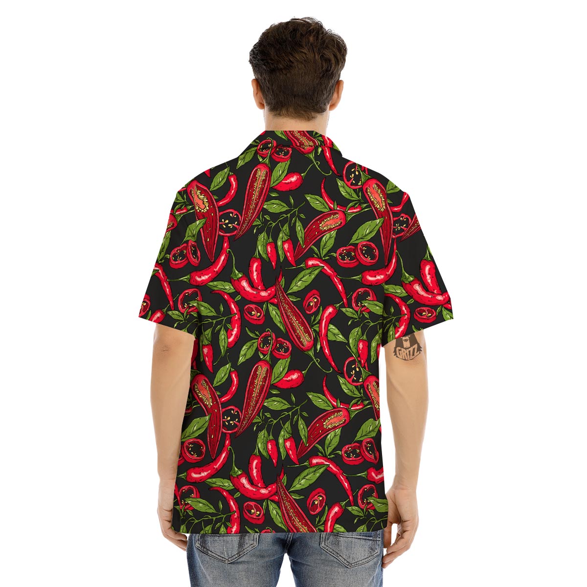 Peppers Red Chili Print Pattern Men's Hawaiian Shirt-grizzshop