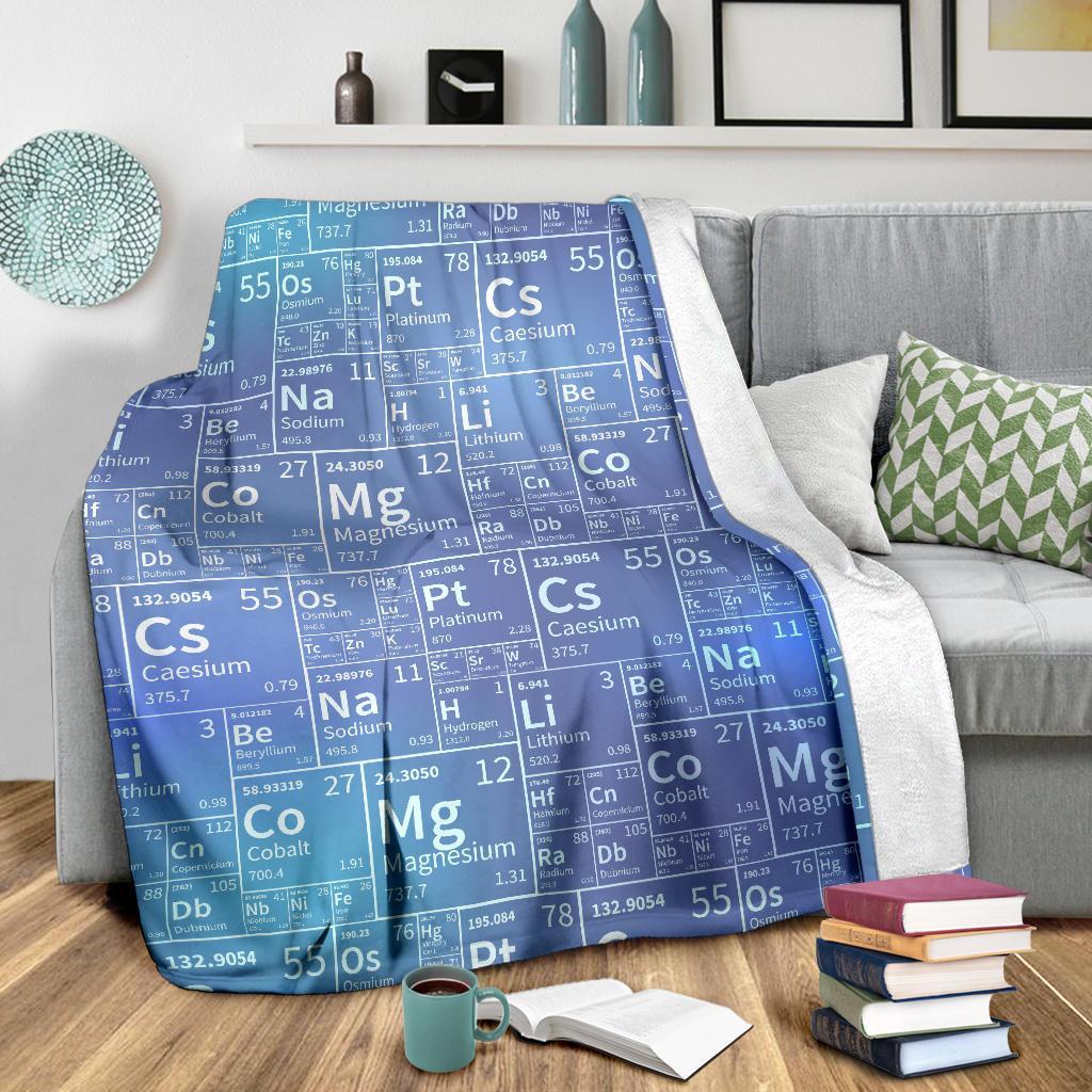 Periodic Table Science Pattern Print Blanket-grizzshop