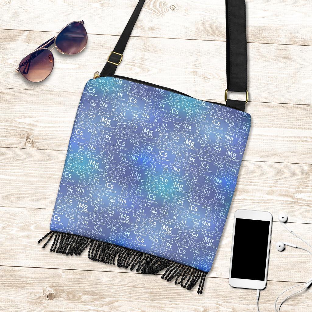 Periodic Table Science Pattern Print Crossbody Bags-grizzshop