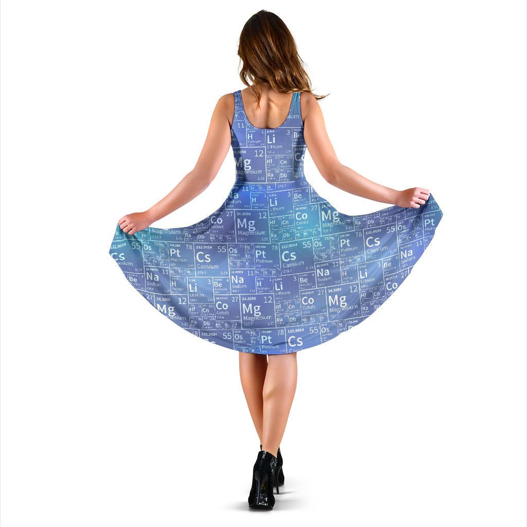 Periodic Table Science Pattern Print Dress-grizzshop