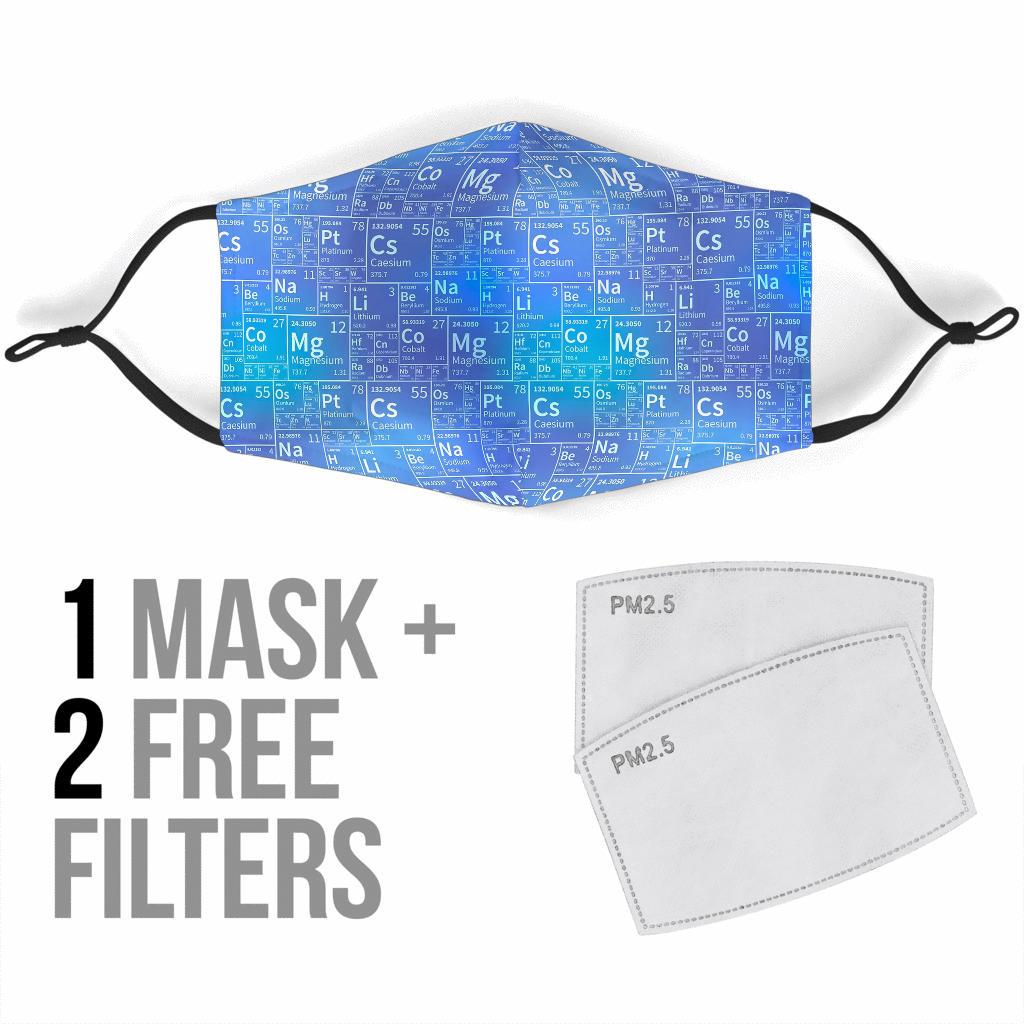 Periodic Table Science Pattern Print Face Mask-grizzshop