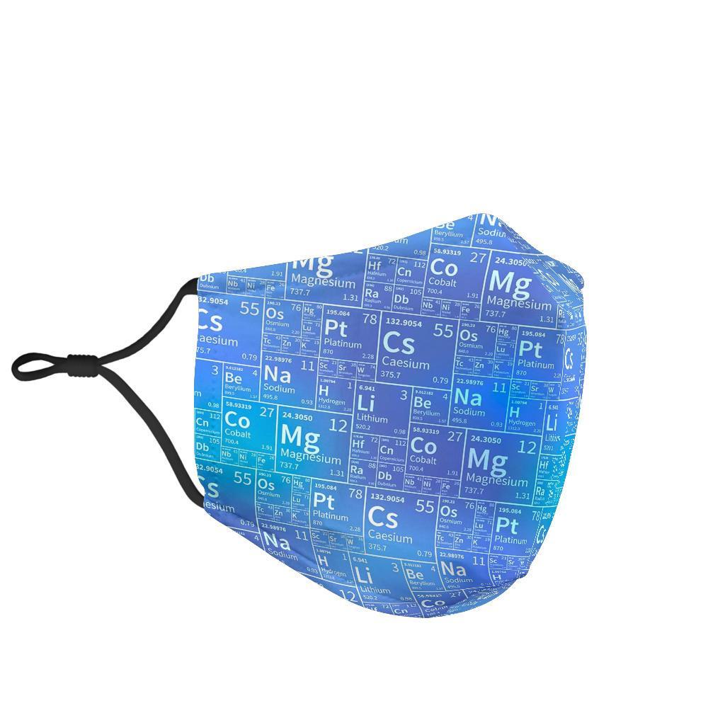 Periodic Table Science Pattern Print Face Mask-grizzshop