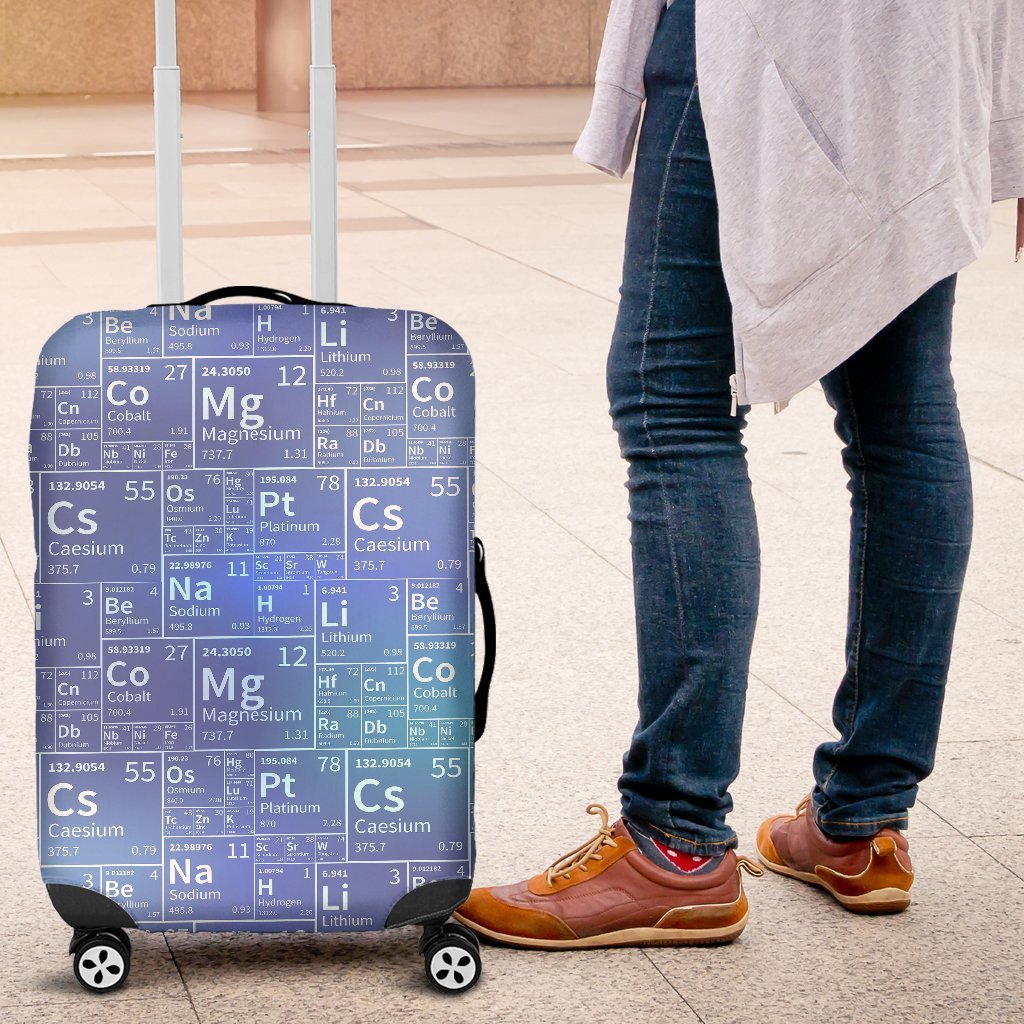 Periodic Table Science Pattern Print Luggage Cover Protector-grizzshop