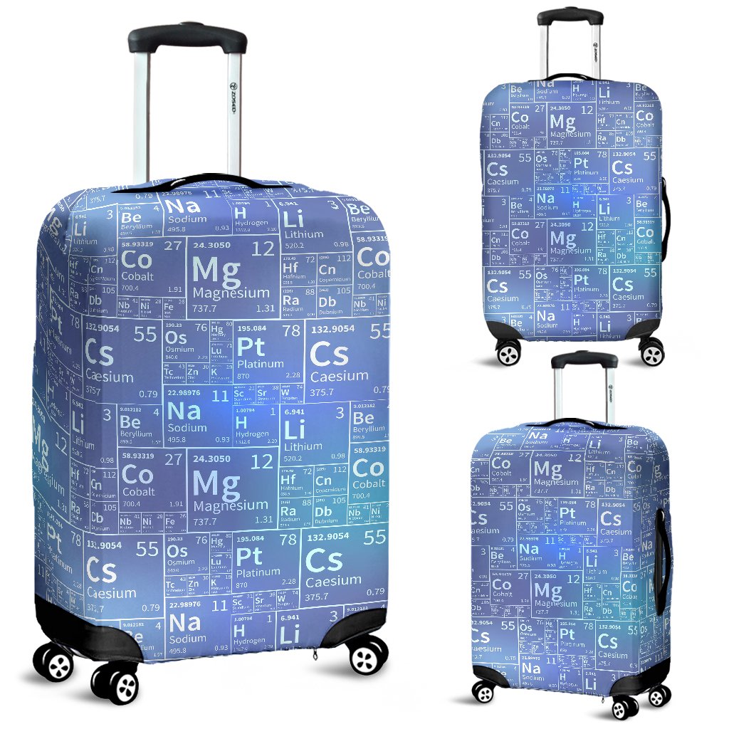 Periodic Table Science Pattern Print Luggage Cover Protector-grizzshop