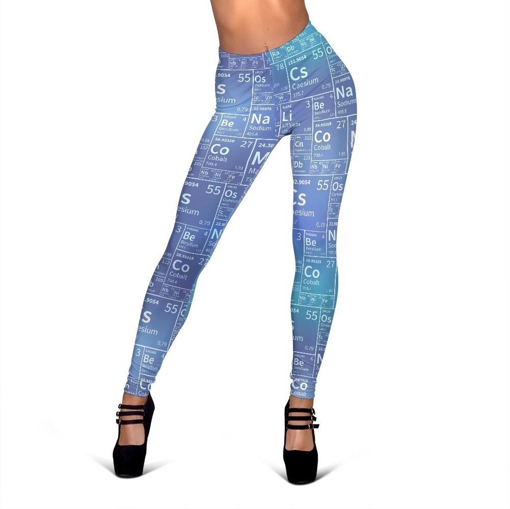 Periodic Table Science Pattern Print Women Leggings-grizzshop