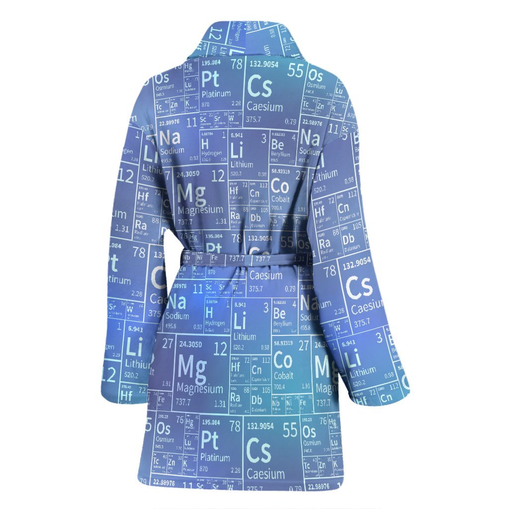 Periodic Table Science Pattern Print Women Long Robe-grizzshop