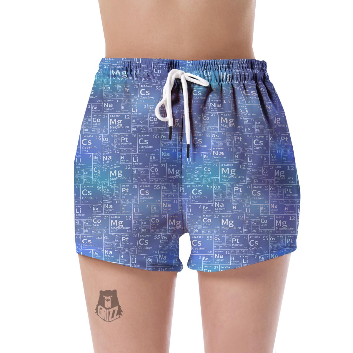 Periodic Table Science Pattern Print Women's Shorts-grizzshop