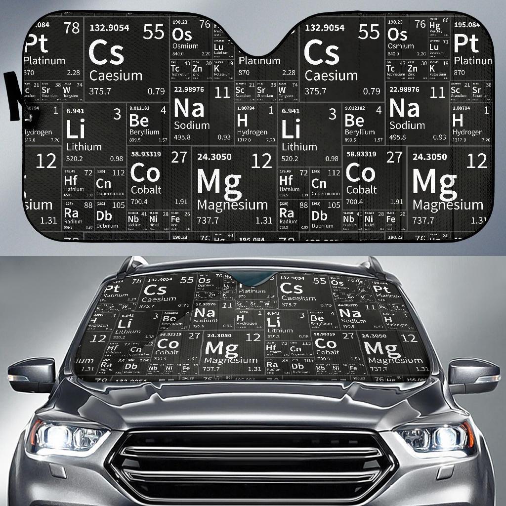 Periodic Table Science Print Pattern Car Sun Shade-grizzshop
