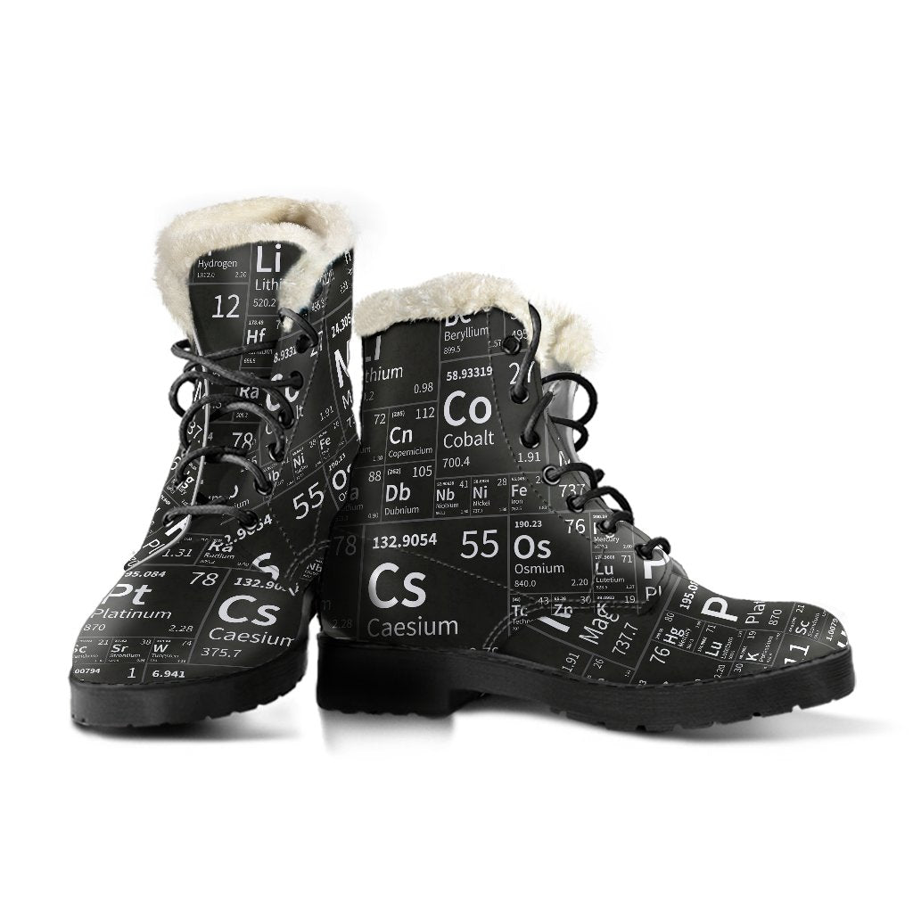 Periodic Table Science Print Pattern Comfy Winter Boots-grizzshop