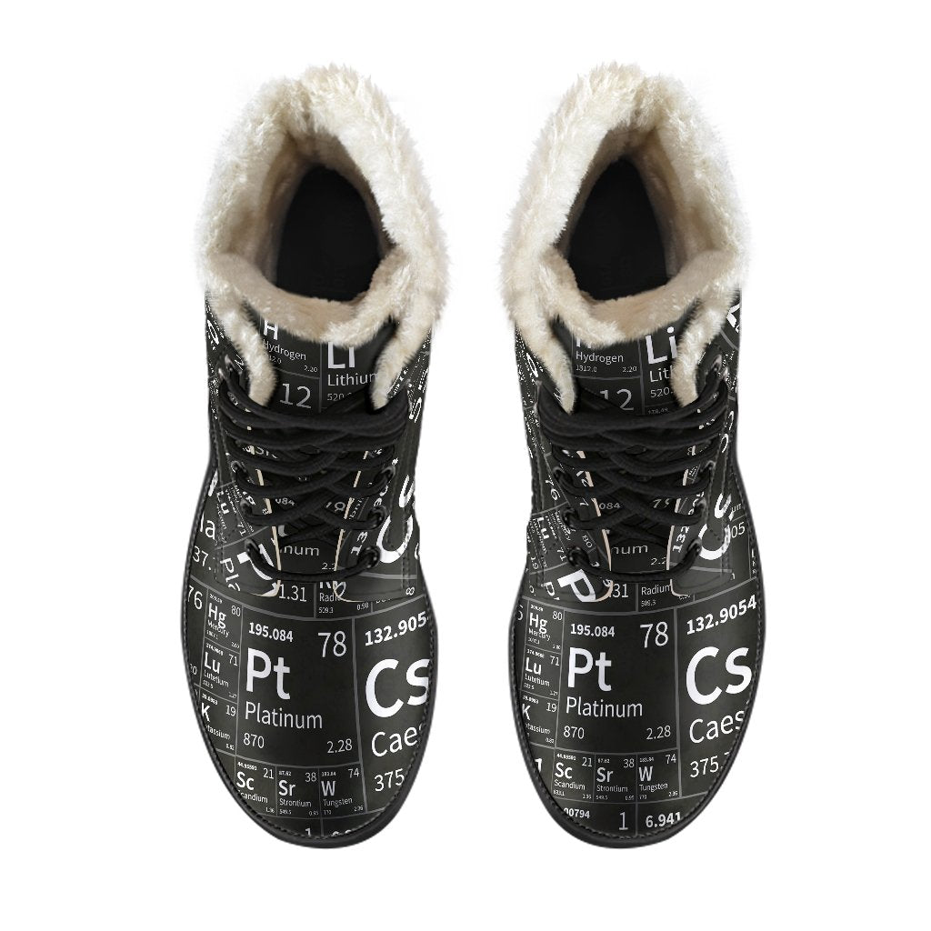 Periodic Table Science Print Pattern Comfy Winter Boots-grizzshop
