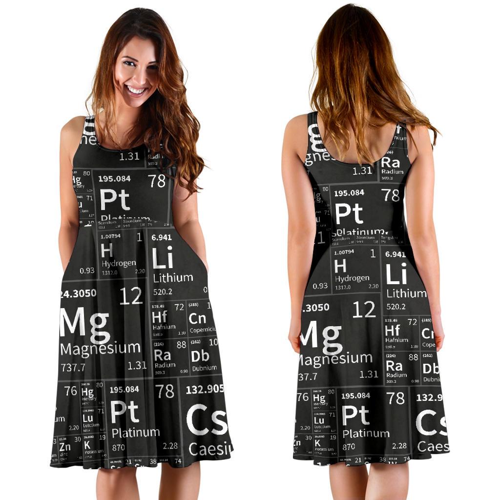Periodic Table Science Print Pattern Dress-grizzshop