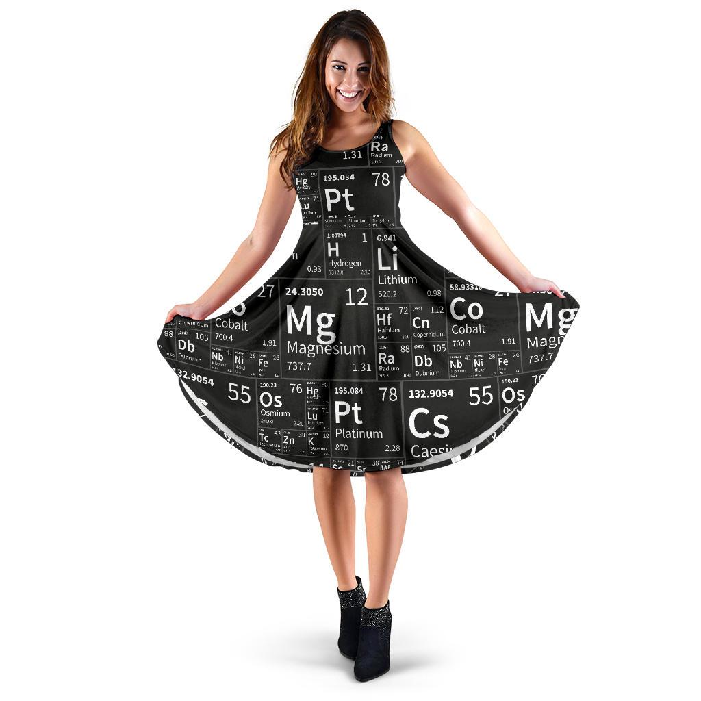 Periodic Table Science Print Pattern Dress-grizzshop