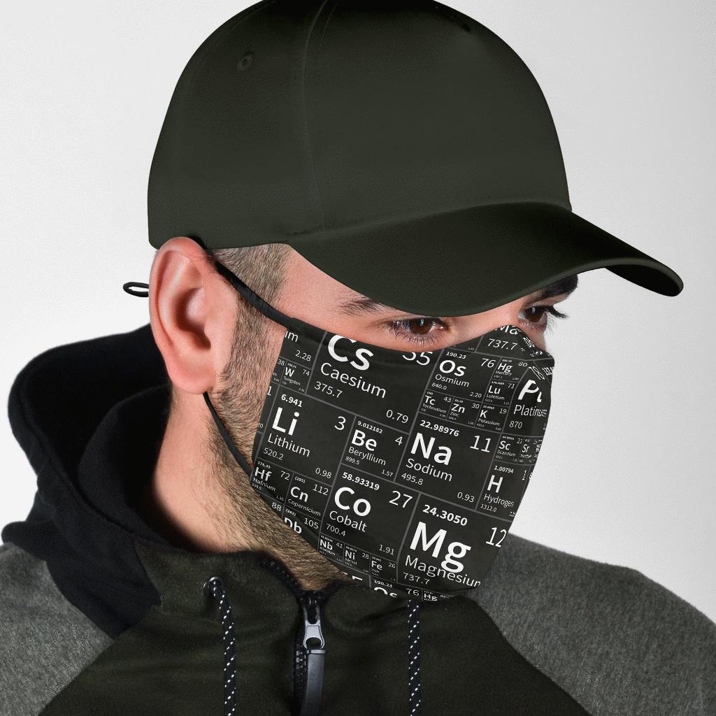 Periodic Table Science Print Pattern Face Mask-grizzshop