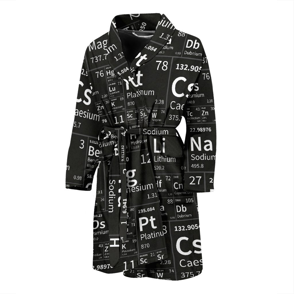 Periodic Table Science Print Pattern Men Long Robe-grizzshop