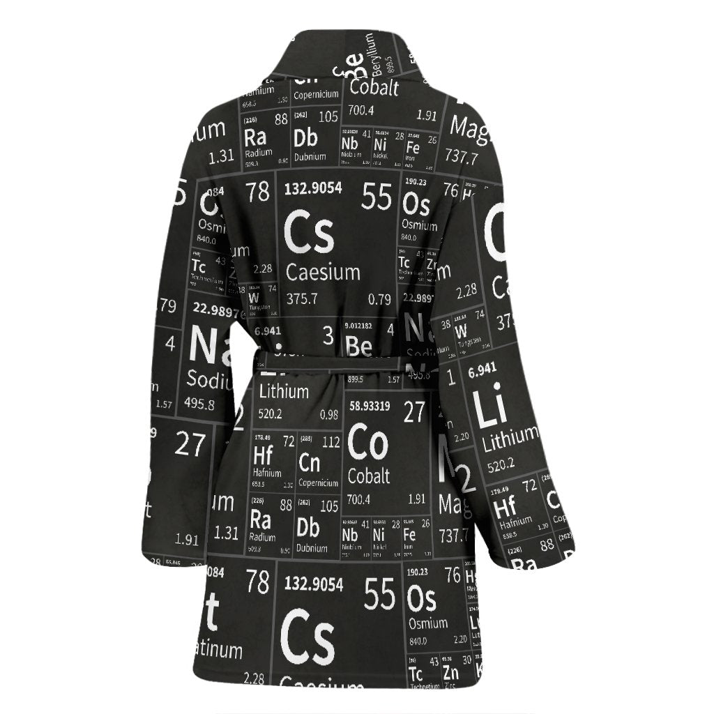 Periodic Table Science Print Pattern Pattern Print Women Long Robe-grizzshop