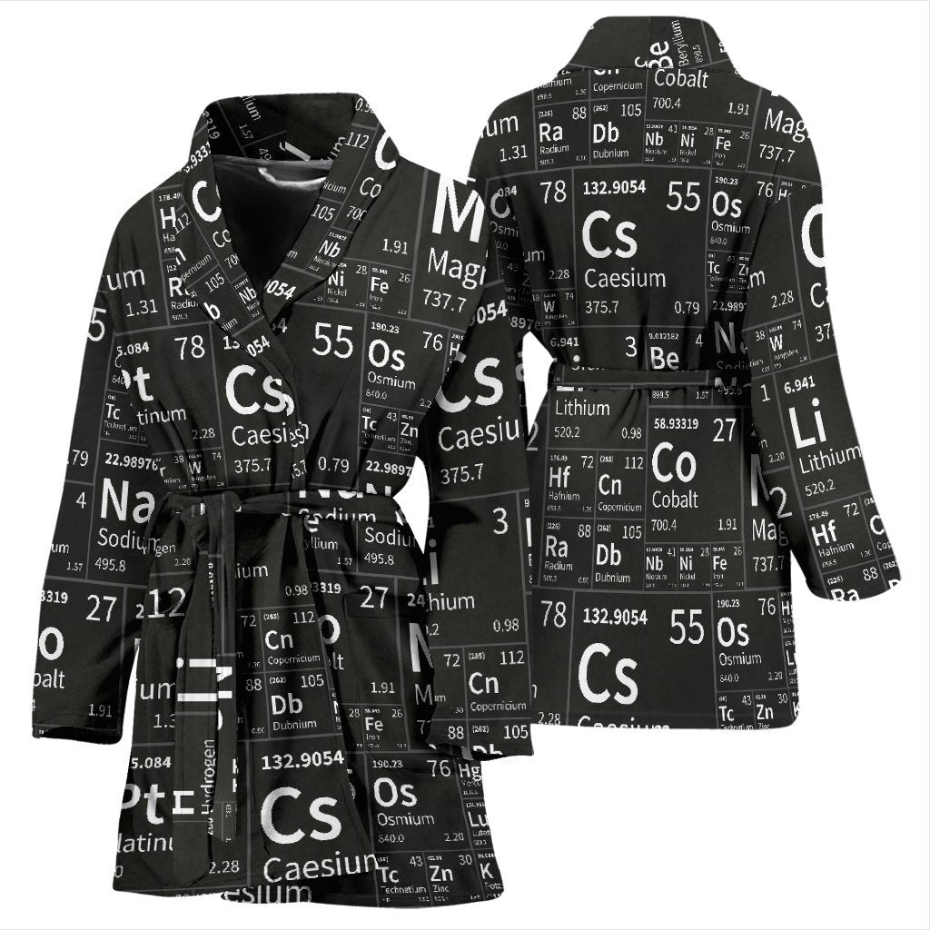 Periodic Table Science Print Pattern Pattern Print Women Long Robe-grizzshop