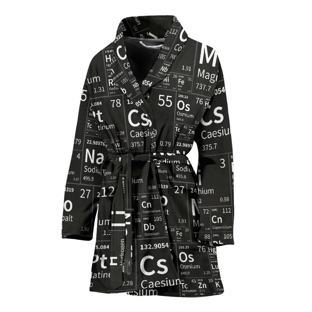 Periodic Table Science Print Pattern Pattern Print Women Long Robe-grizzshop