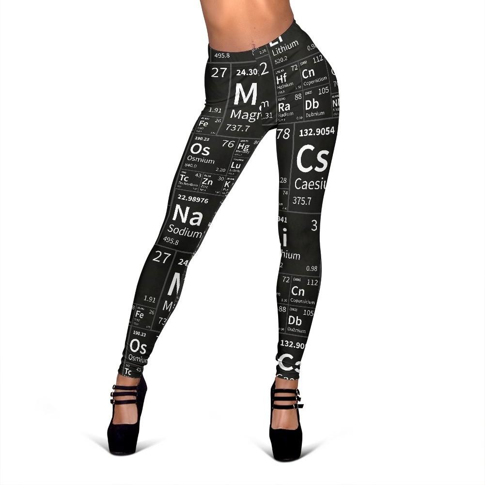 Periodic Table Science Print Pattern Women Leggings-grizzshop