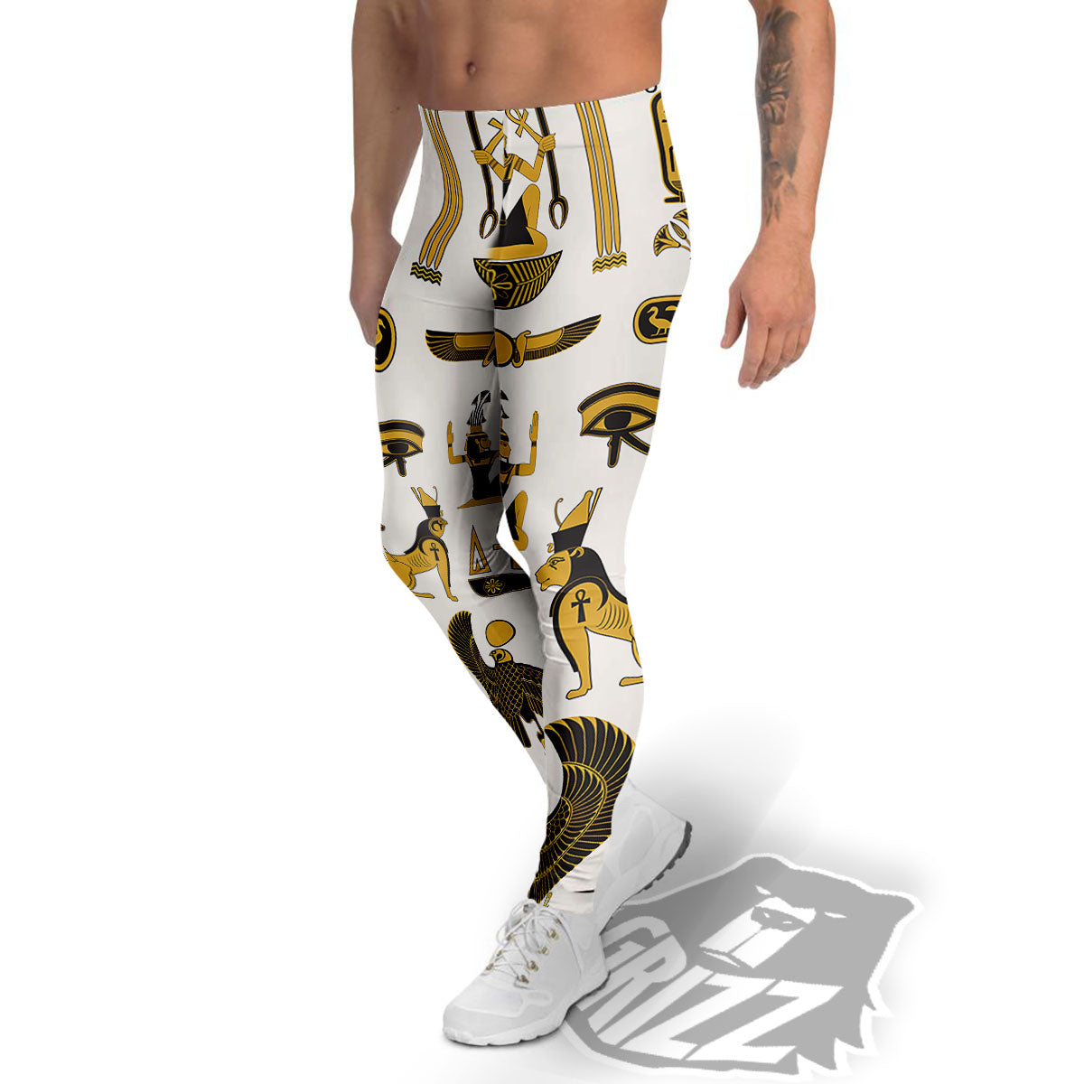 Pharaohs And Gods Egyptian Print Men's Leggings-grizzshop