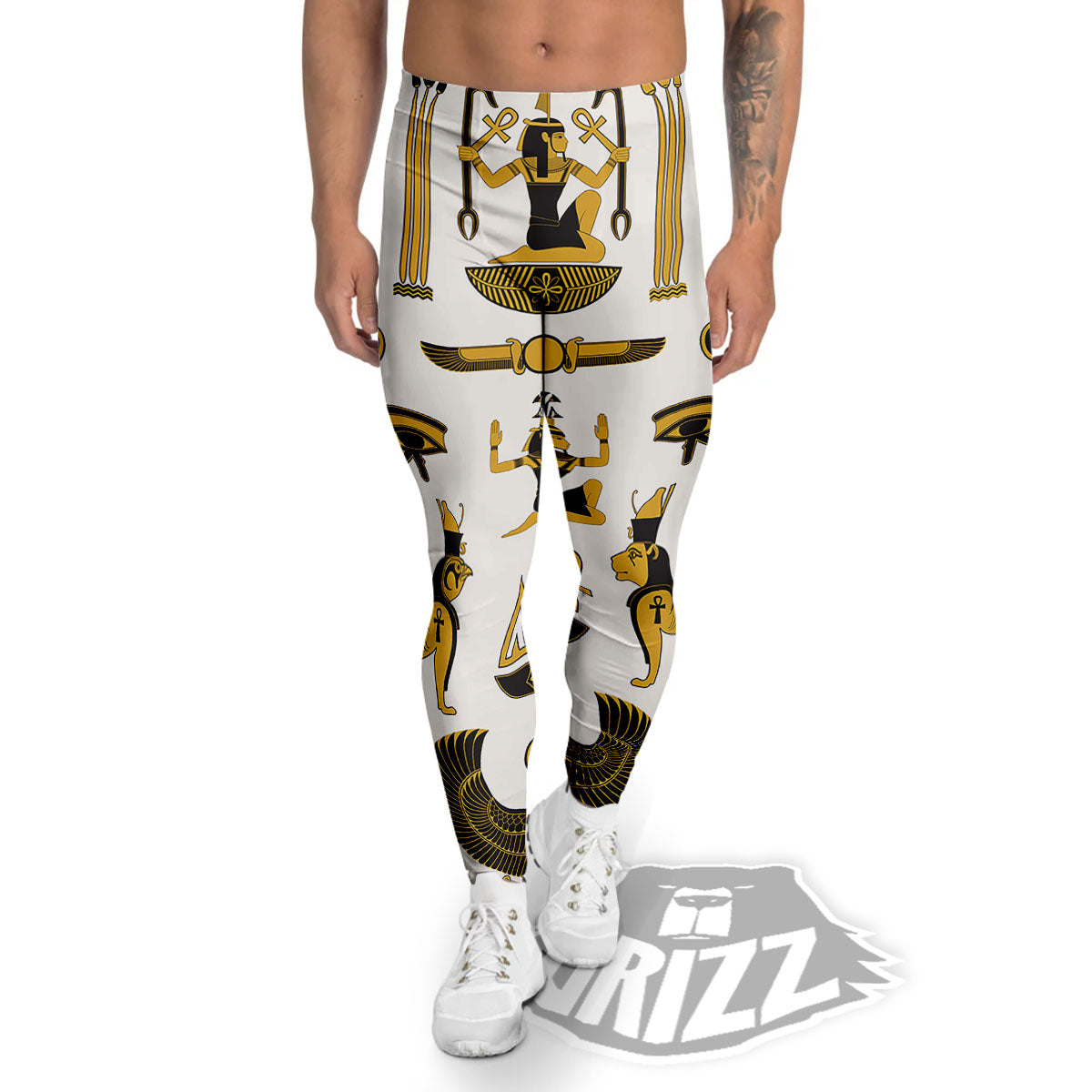 Pharaohs And Gods Egyptian Print Men's Leggings-grizzshop