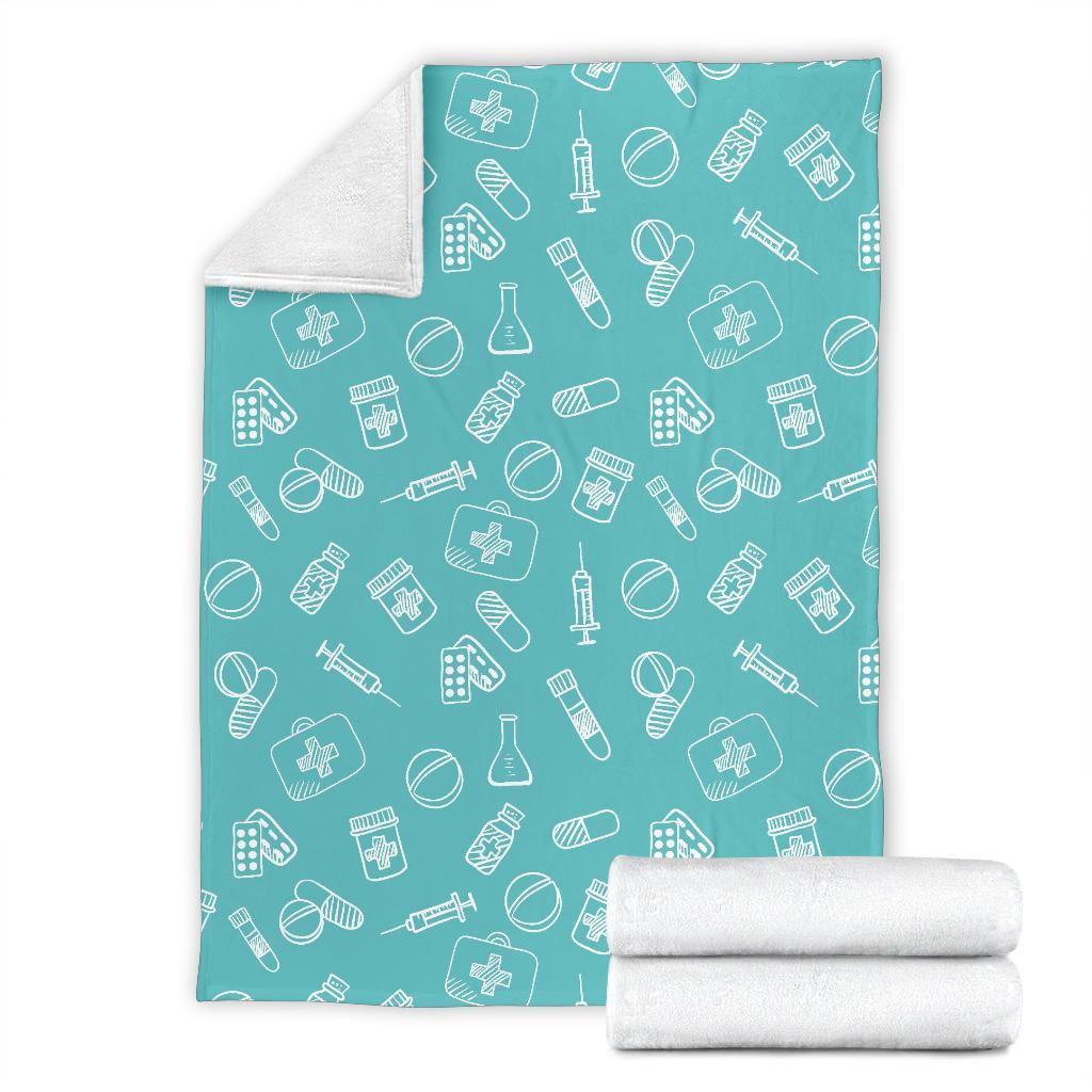 Pharmacy Pastel Pattern Print Blanket-grizzshop