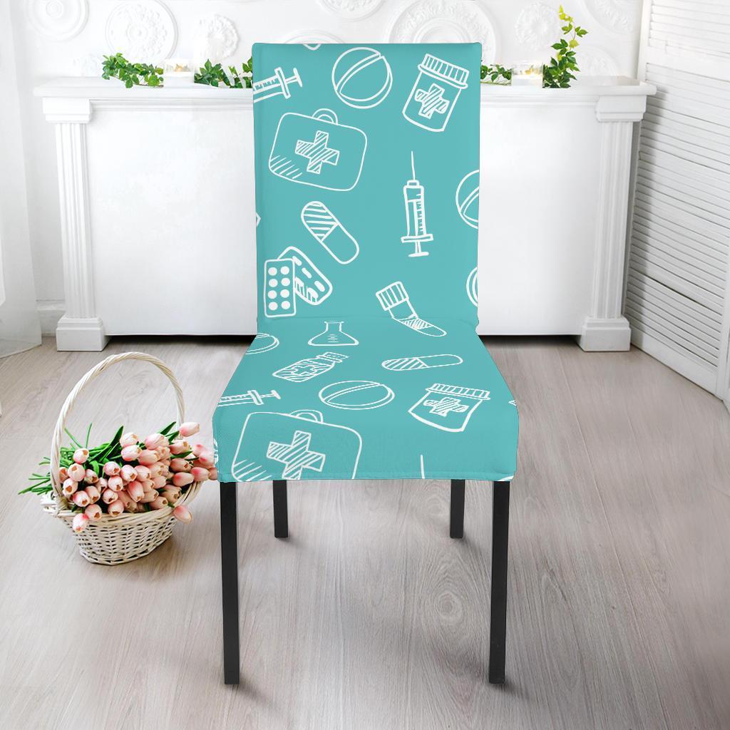 Pharmacy Pastel Pattern Print Chair Cover-grizzshop