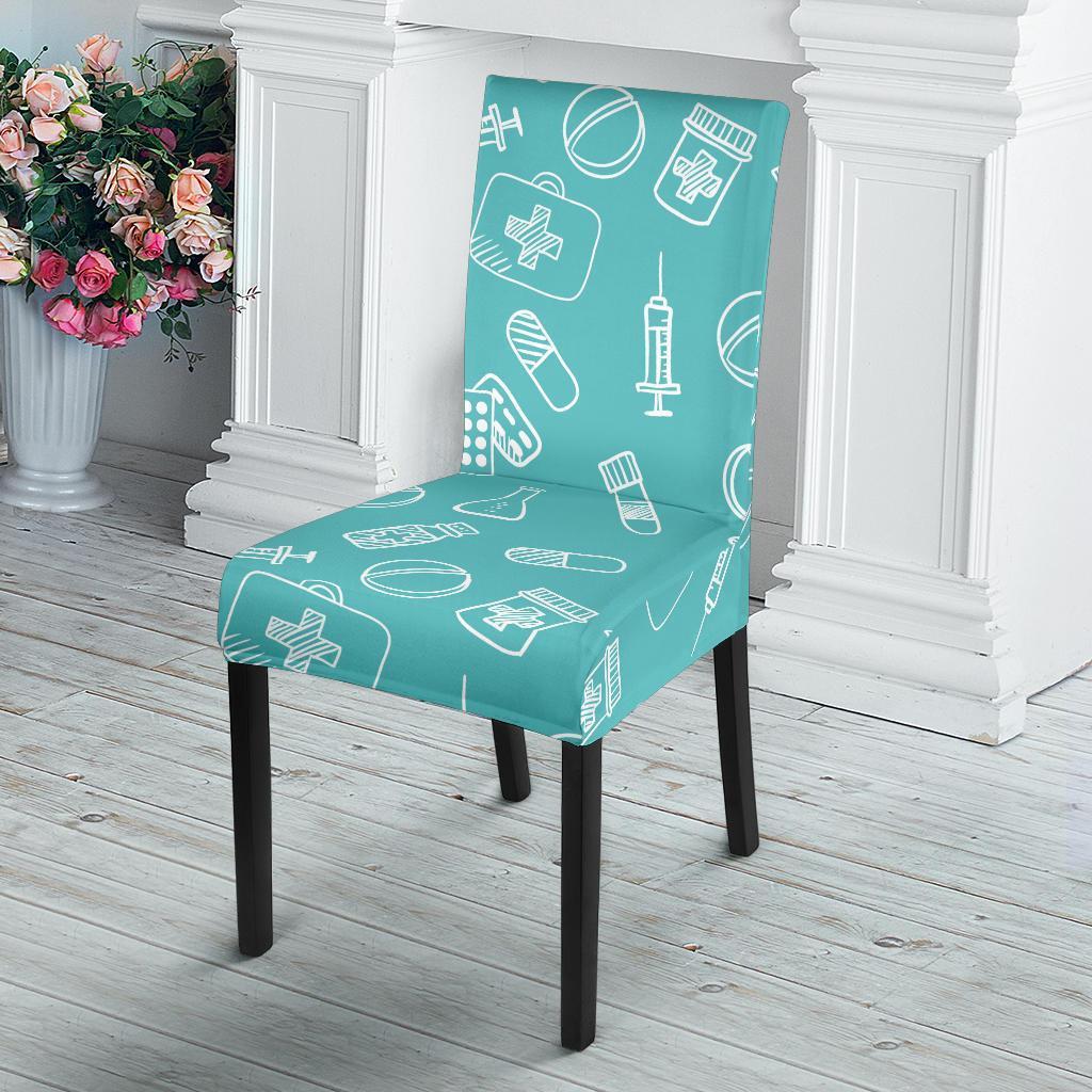 Pharmacy Pastel Pattern Print Chair Cover-grizzshop