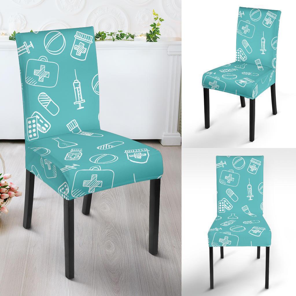 Pharmacy Pastel Pattern Print Chair Cover-grizzshop