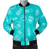 Pharmacy Pastel Pattern Print Men's Bomber Jacket-grizzshop