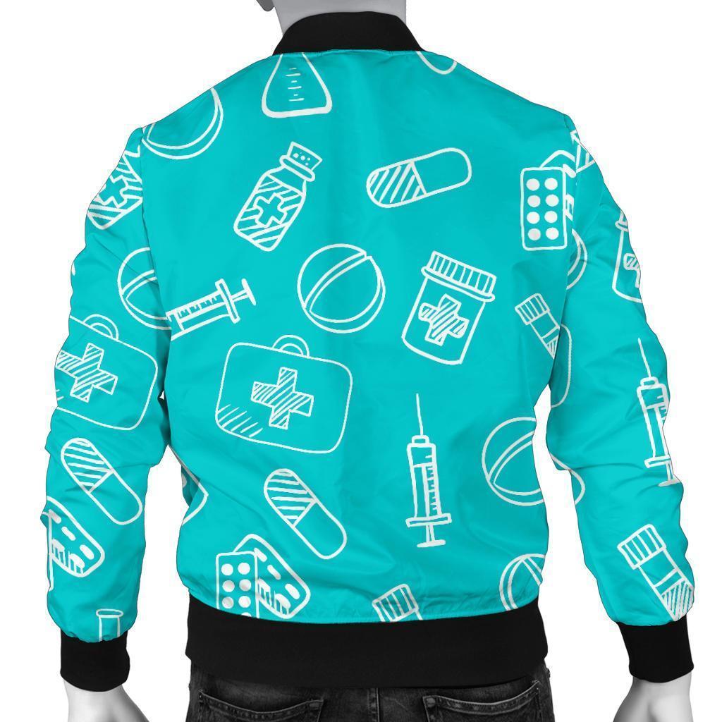 Pharmacy Pastel Pattern Print Men's Bomber Jacket-grizzshop