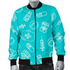 Pharmacy Pastel Pattern Print Men's Bomber Jacket-grizzshop