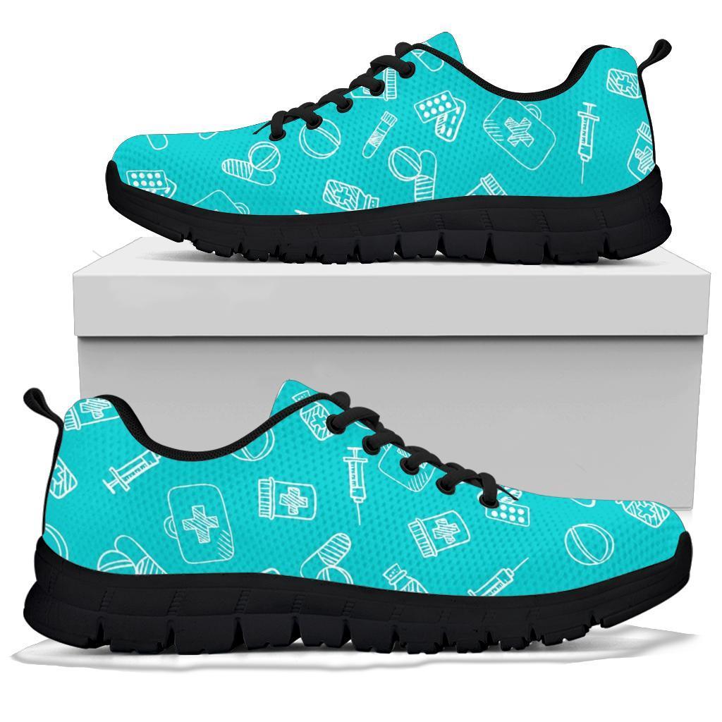 Pharmacy Pastel Pattern Print Sneaker Shoes For Men Women-grizzshop