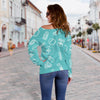 Pharmacy Pastel Pattern Print Women Off Shoulder Sweatshirt-grizzshop