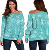 Pharmacy Pastel Pattern Print Women Off Shoulder Sweatshirt-grizzshop