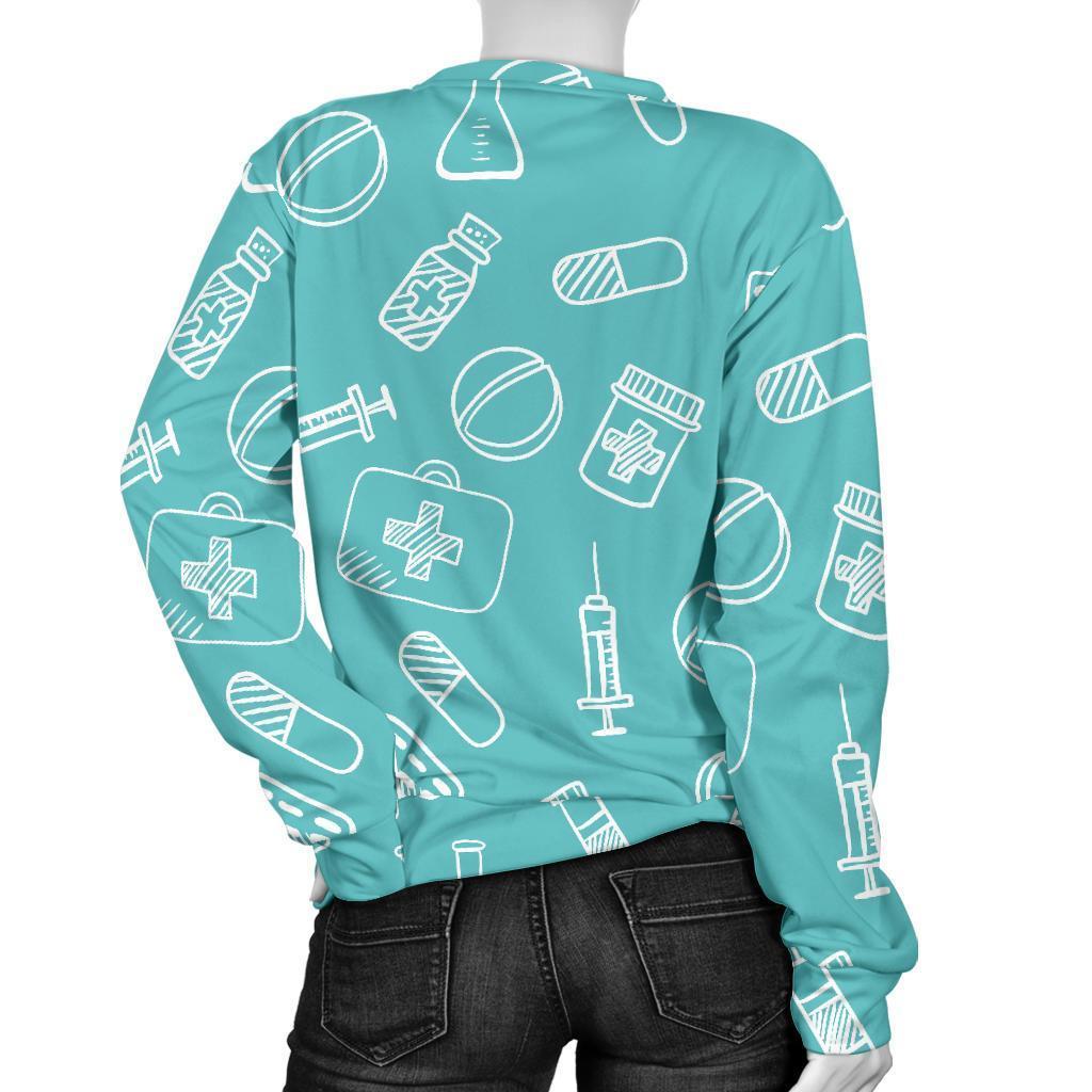 Pharmacy Pastel Pattern Print Women's Sweatshirt-grizzshop