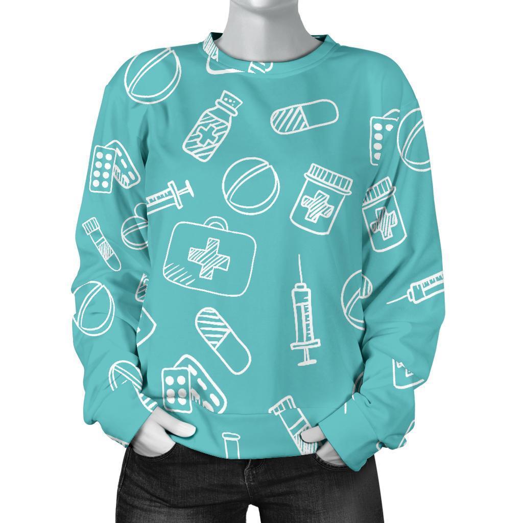 Pharmacy Pastel Pattern Print Women's Sweatshirt-grizzshop