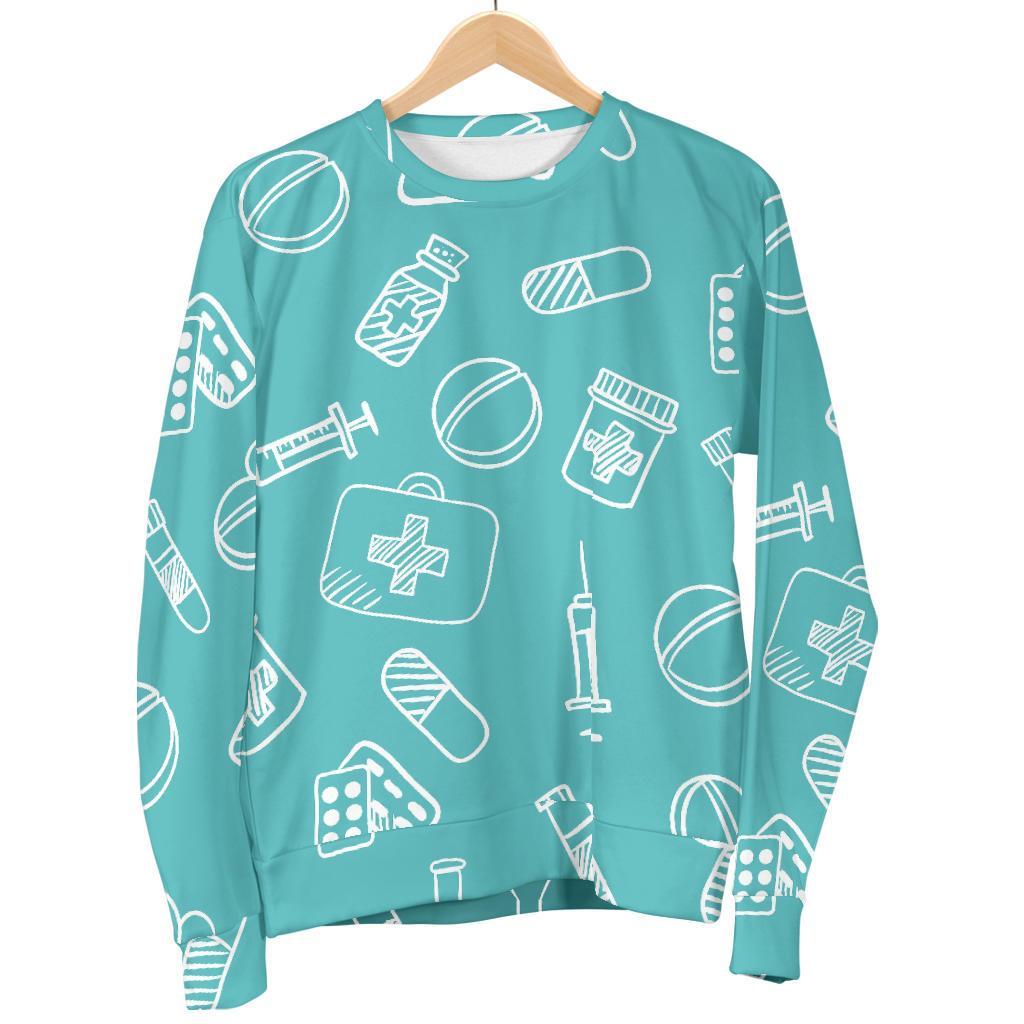 Pharmacy Pastel Pattern Print Women's Sweatshirt-grizzshop