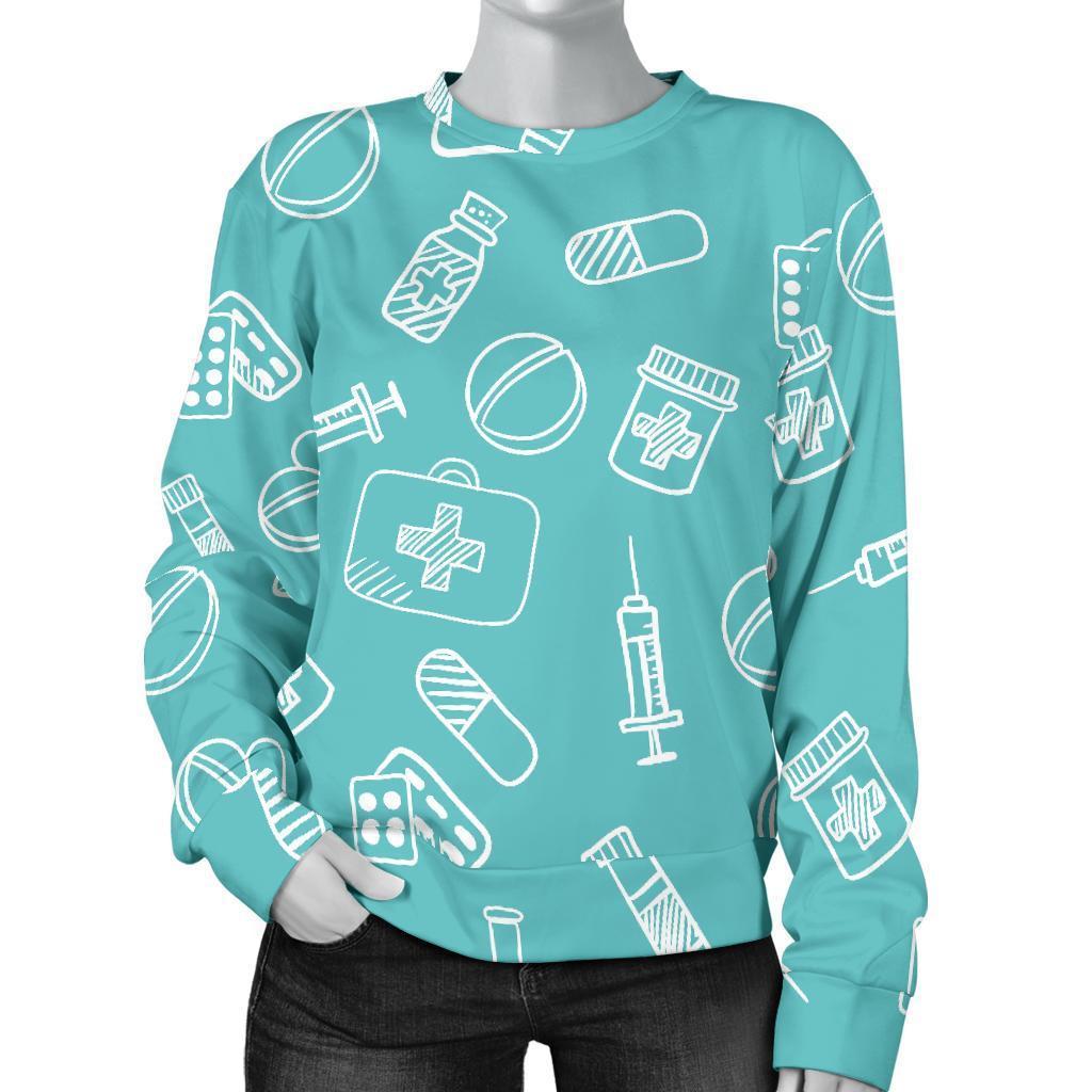 Pharmacy Pastel Pattern Print Women's Sweatshirt-grizzshop