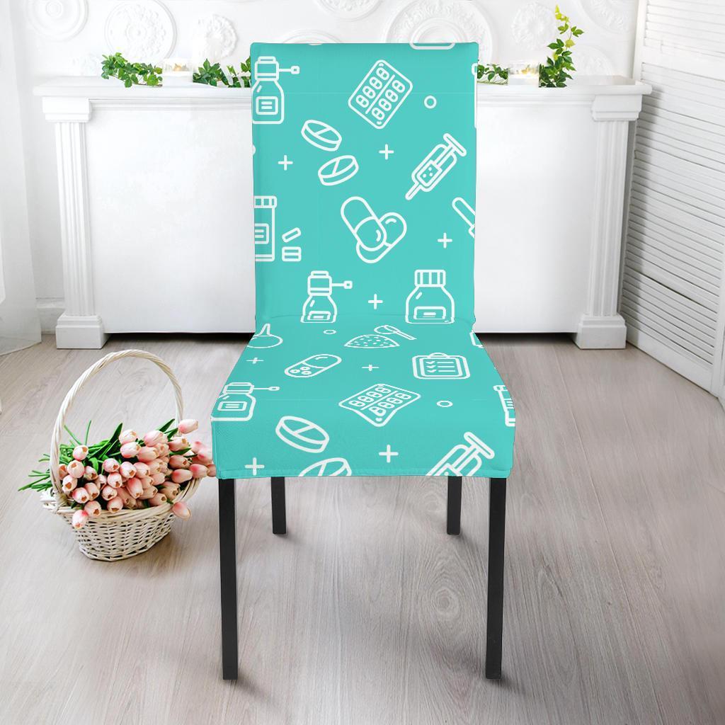 Pharmacy Pastel Print Pattern Chair Cover-grizzshop