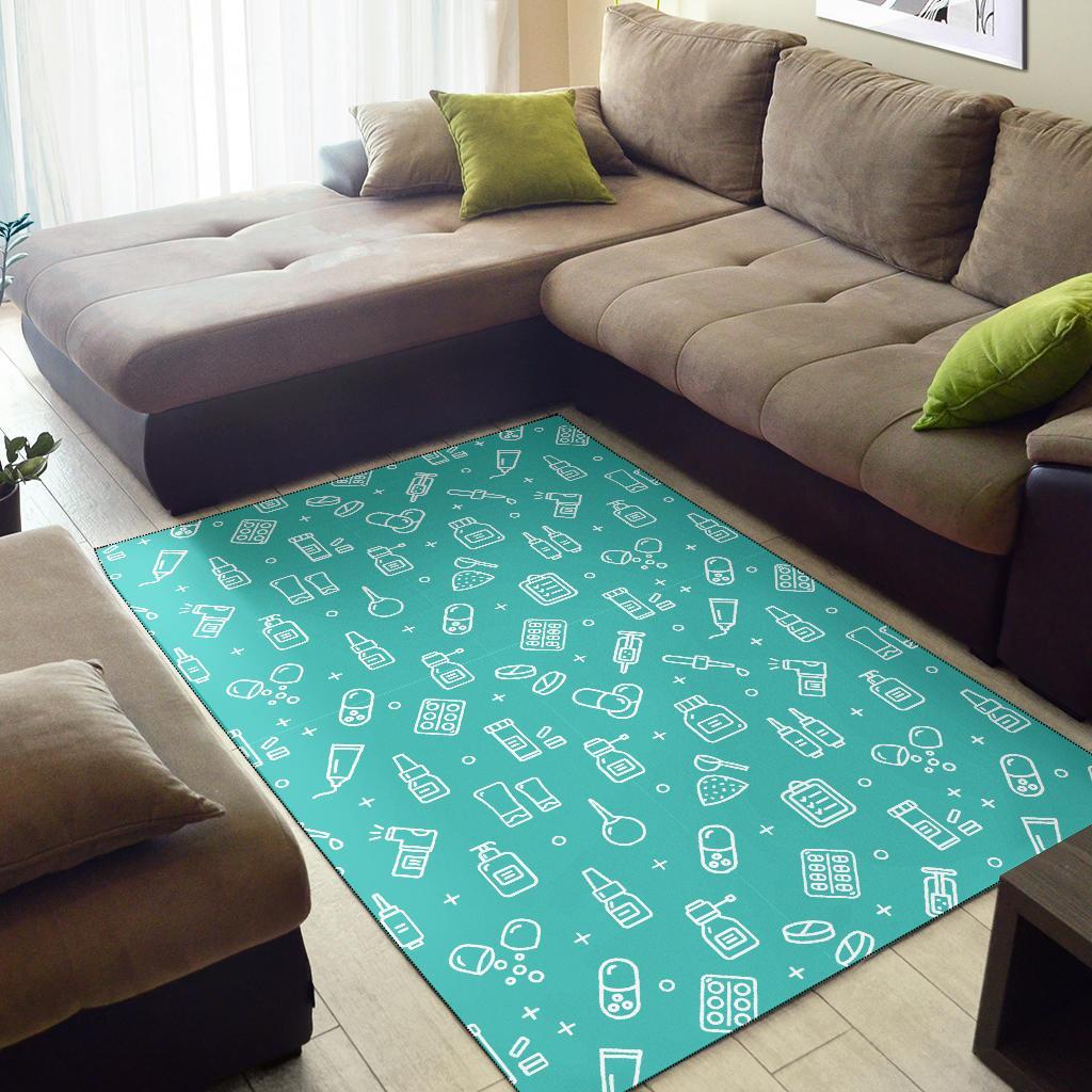 Pharmacy Pastel Print Pattern Floor Mat-grizzshop