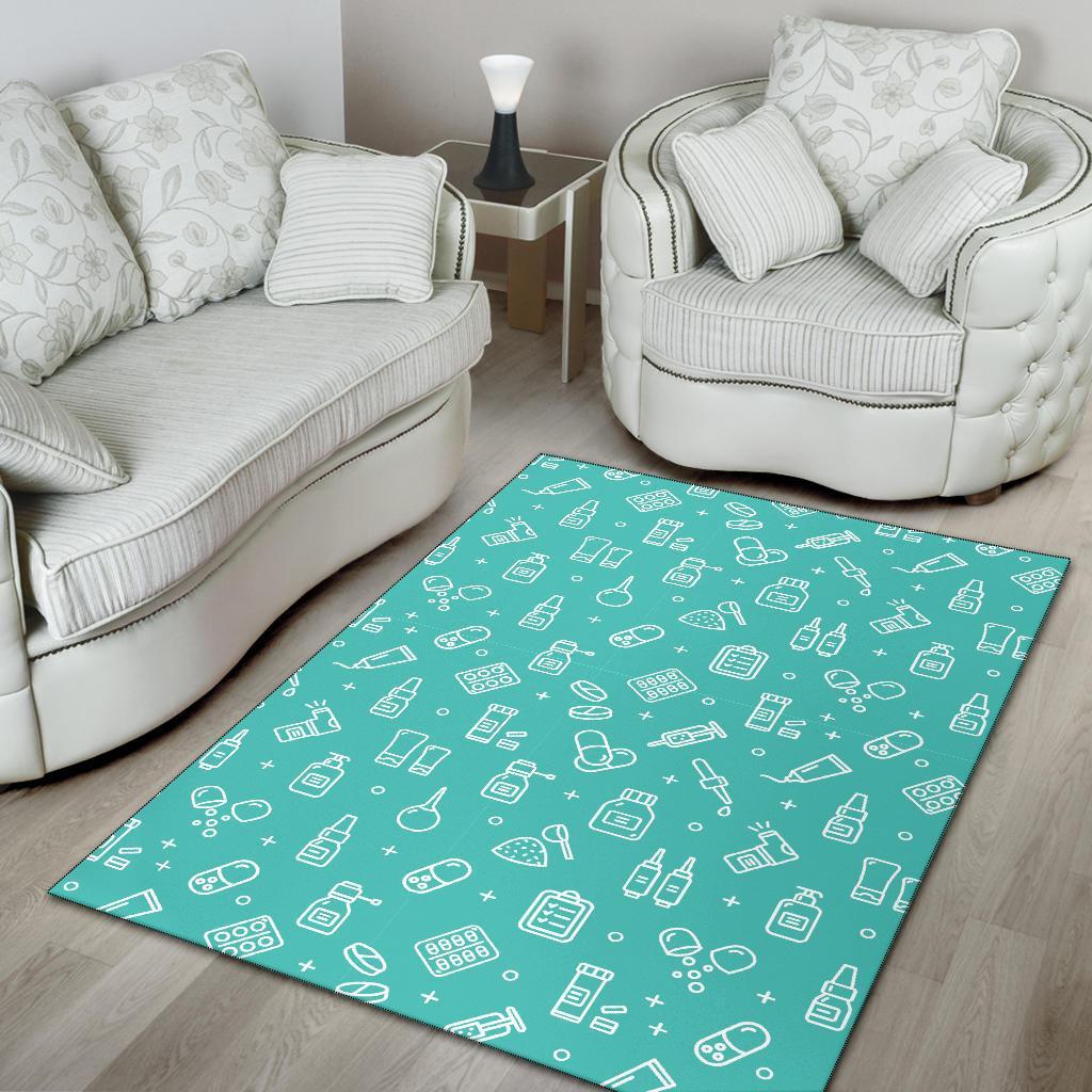 Pharmacy Pastel Print Pattern Floor Mat-grizzshop