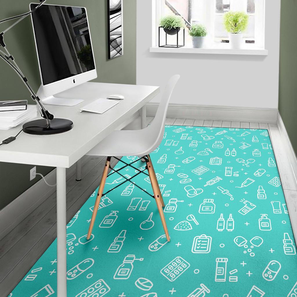 Pharmacy Pastel Print Pattern Floor Mat-grizzshop