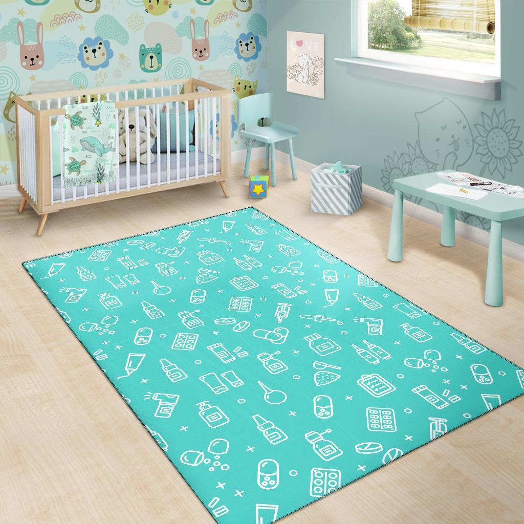 Pharmacy Pastel Print Pattern Floor Mat-grizzshop